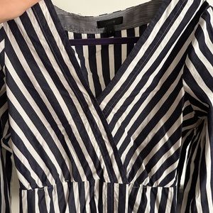 J.Crew navy striped peplum top